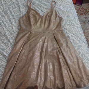 Lulus Shiny Gold Dress (Mini)